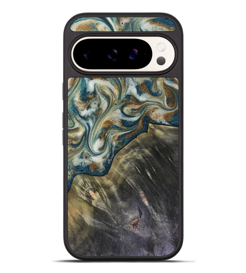 Pixel 9 Pro XL Wood Phone Case - Sarah (Teal & Gold, 816479)