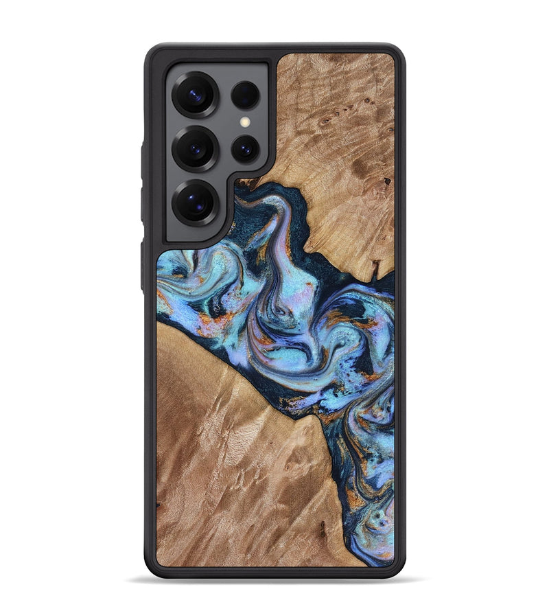 Galaxy S25 Ultra Wood Phone Case - Philip (Teal & Gold, 816492)