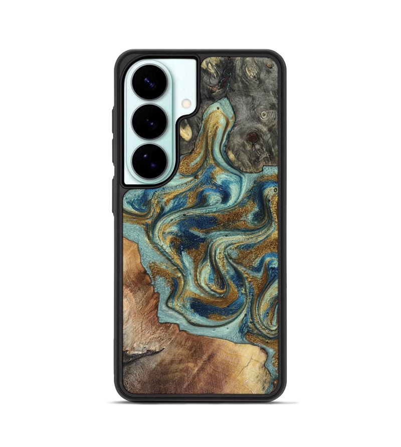 Galaxy S26 Wood Phone Case - Clover (Teal & Gold, 816495)