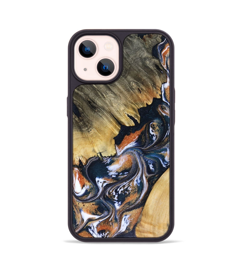 iPhone 14 Wood Phone Case - Bryan (Teal & Gold, 816496)