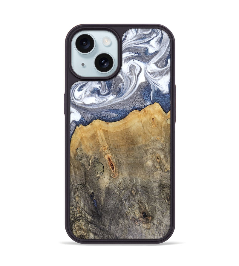 iPhone 15 Wood Phone Case - Shante (Blue, 816522)
