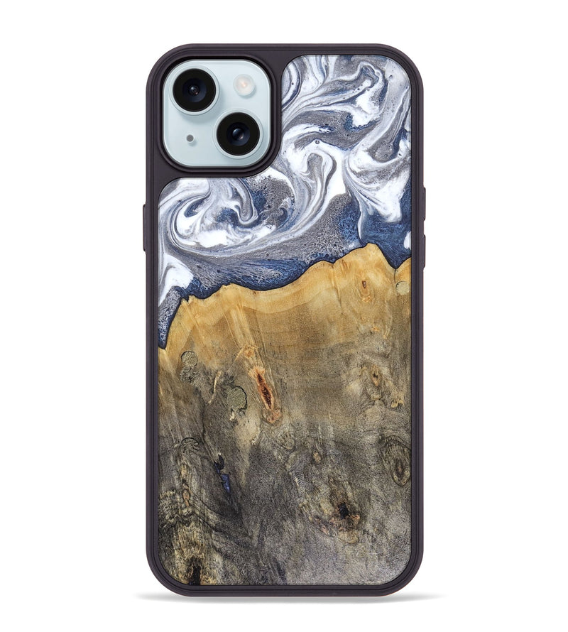 iPhone 15 Plus Wood Phone Case - Shante (Blue, 816522)