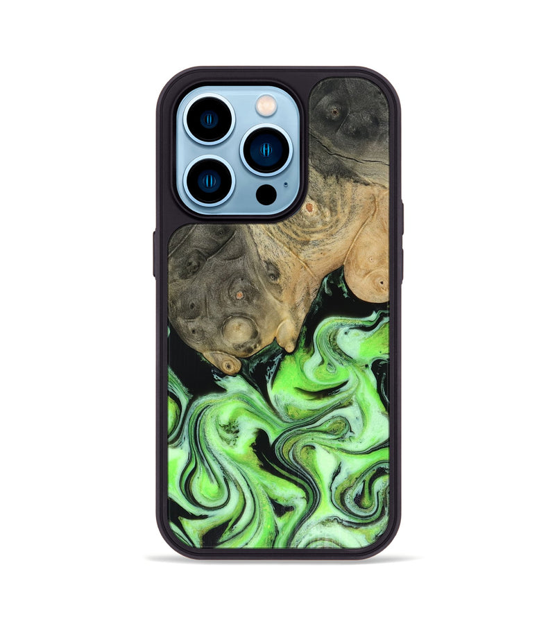 iPhone 14 Pro Wood Phone Case - Dash (Green, 816527)