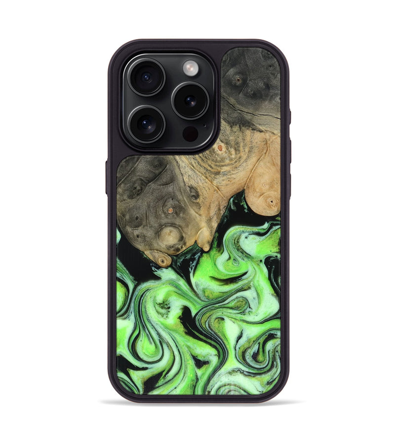 iPhone 15 Pro Wood Phone Case - Dash (Green, 816527)