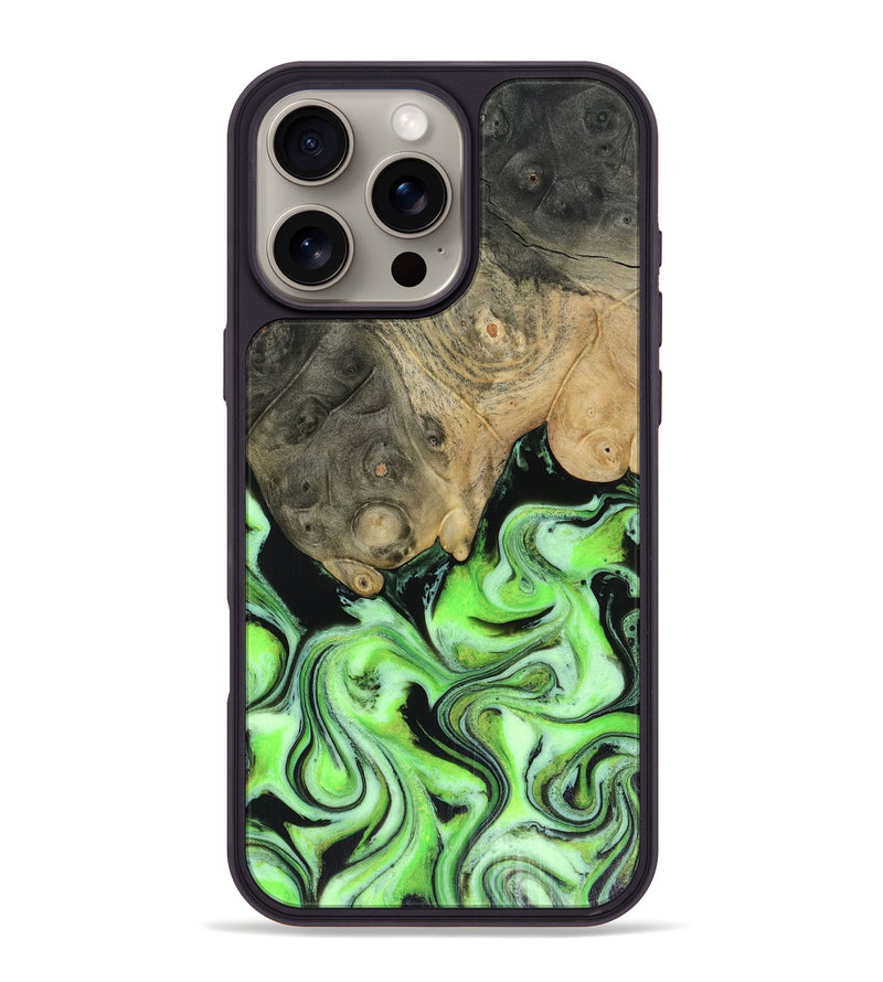 iPhone 16 Pro Max Wood Phone Case - Dash (Green, 816527)