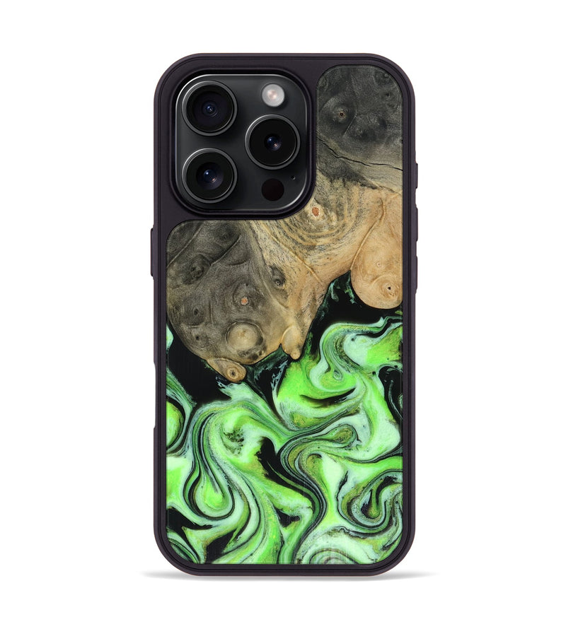 iPhone 16 Pro Wood Phone Case - Dash (Green, 816527)