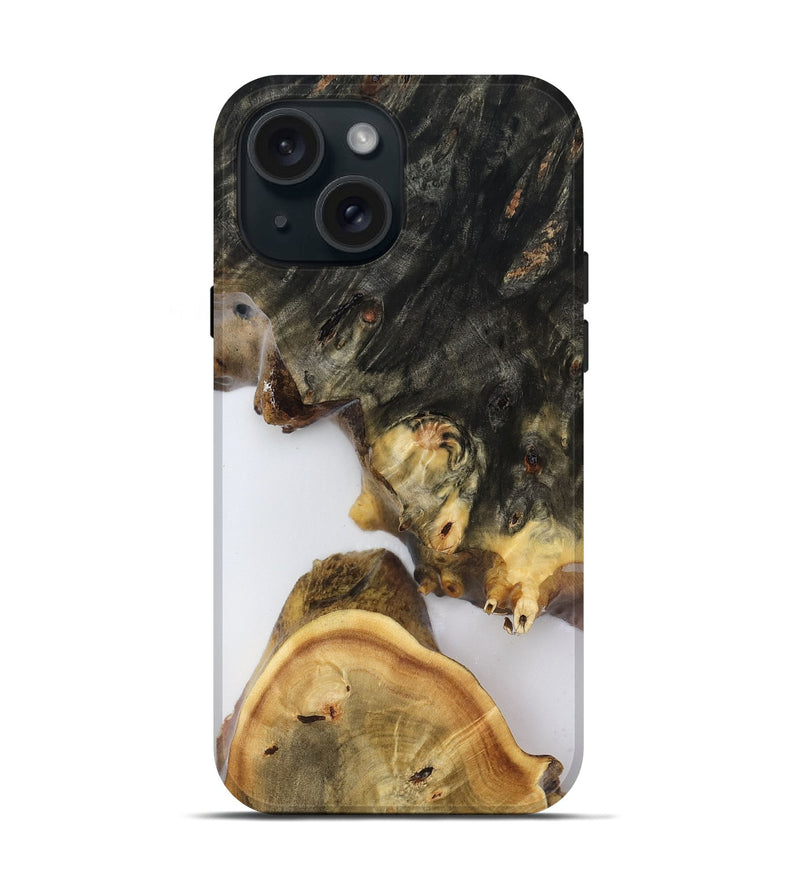 iPhone 15 Wood Live Edge Phone Case - Renae (Clear, 816570)