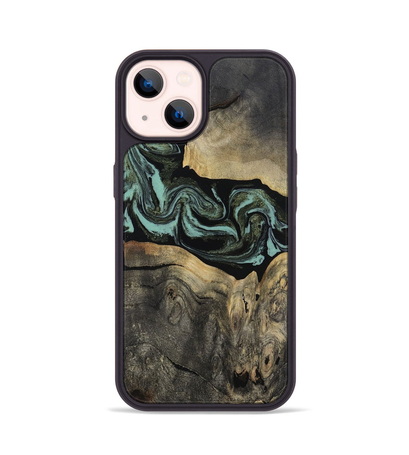 iPhone 14 Wood Phone Case - Pamala (Green, 816600)