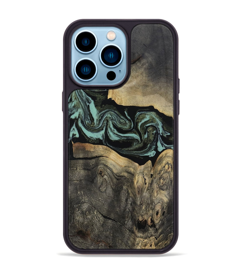 iPhone 14 Pro Max Wood Phone Case - Pamala (Green, 816600)