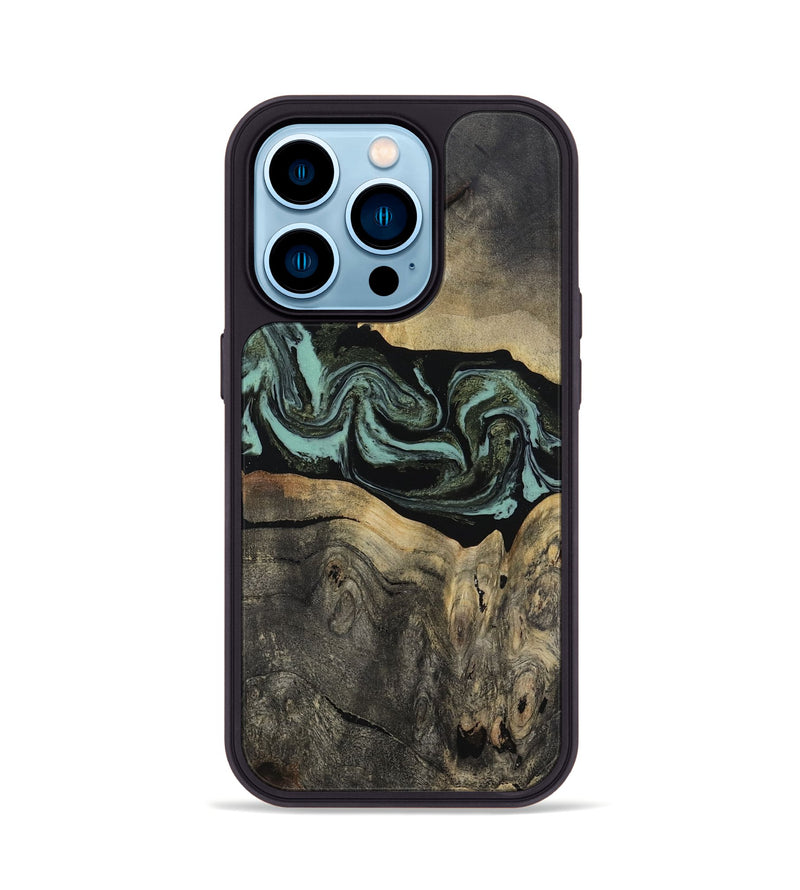 iPhone 14 Pro Wood Phone Case - Pamala (Green, 816600)