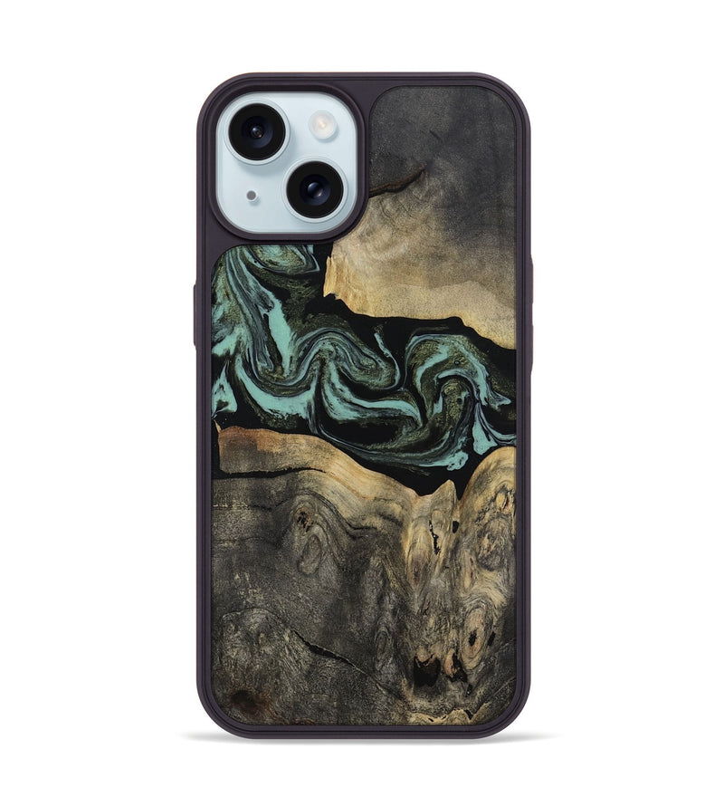 iPhone 15 Wood Phone Case - Pamala (Green, 816600)
