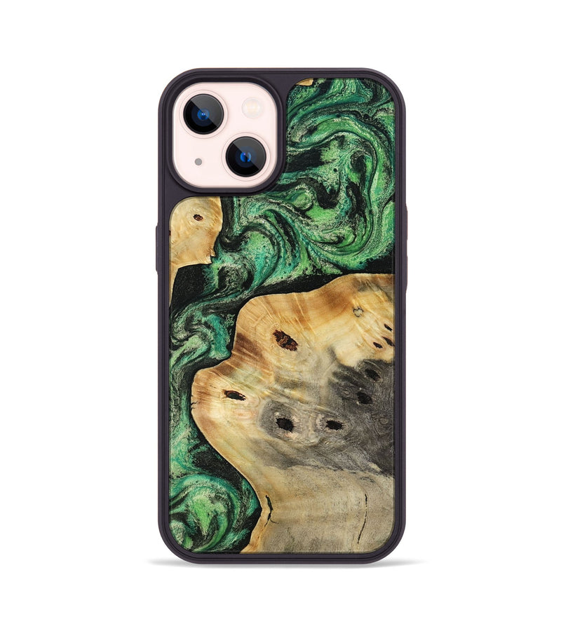 iPhone 14 Wood Phone Case - Nicolas (Green, 816603)