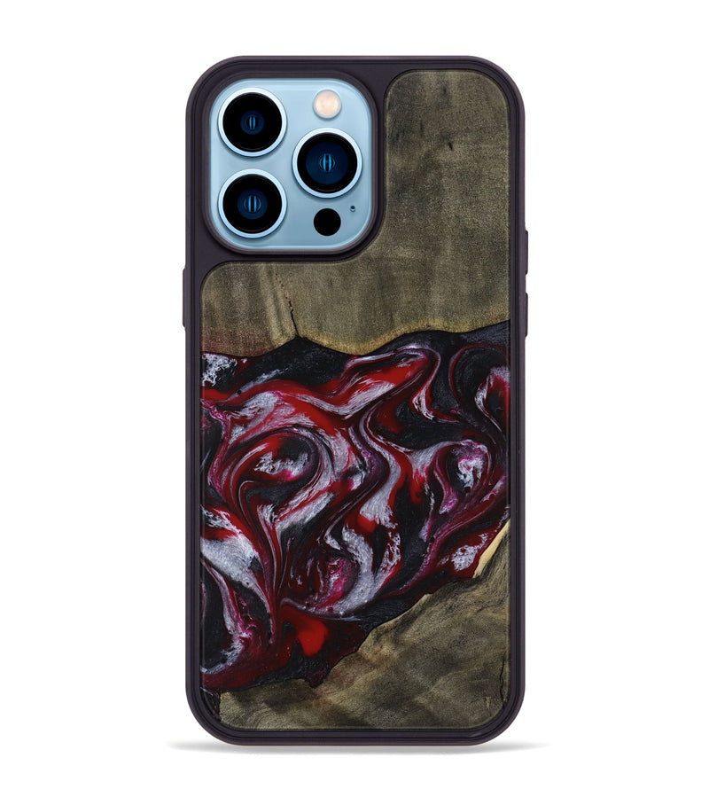 iPhone 14 Pro Max Wood Phone Case - Royalty (Red, 816612)