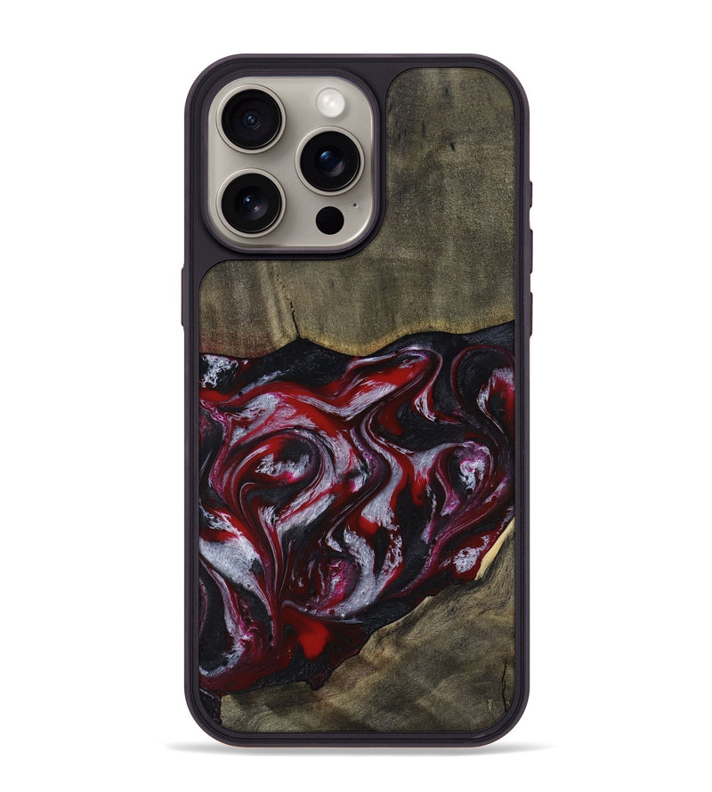iPhone 15 Pro Max Wood Phone Case - Royalty (Red, 816612)
