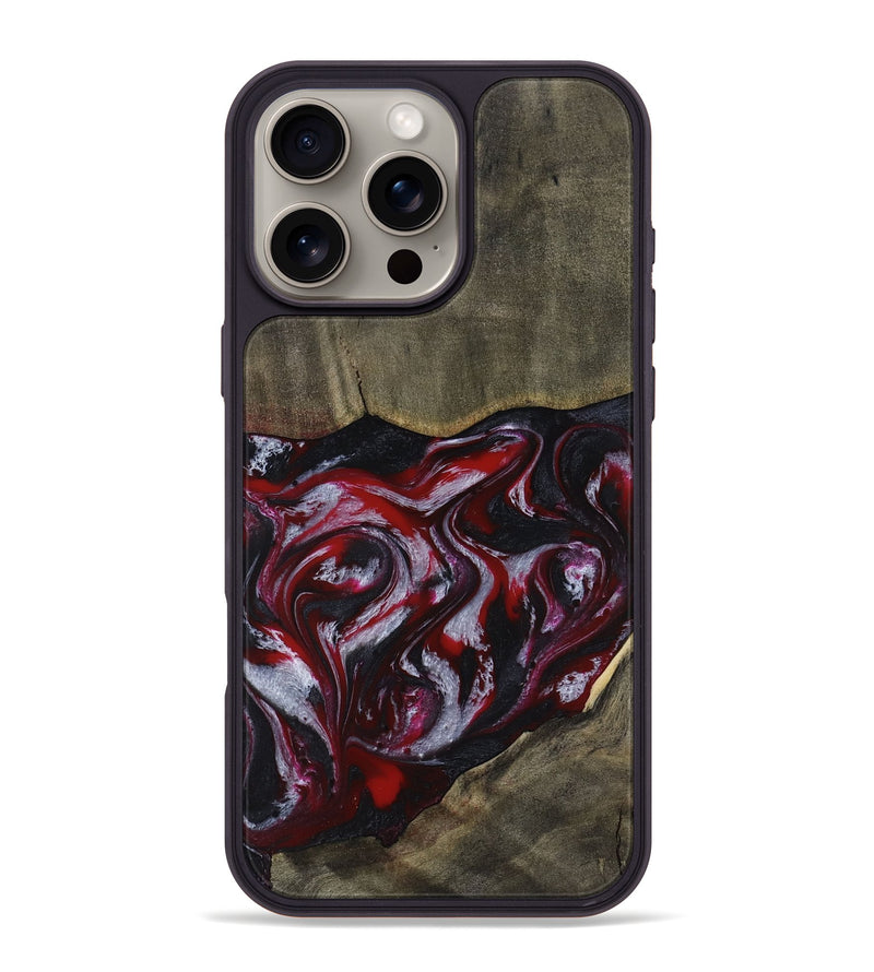 iPhone 16 Pro Max Wood Phone Case - Royalty (Red, 816612)