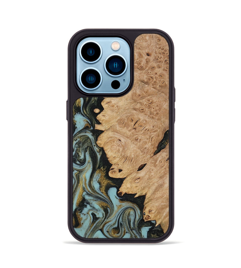 iPhone 14 Pro Wood Phone Case - Calum (Green, 816640)