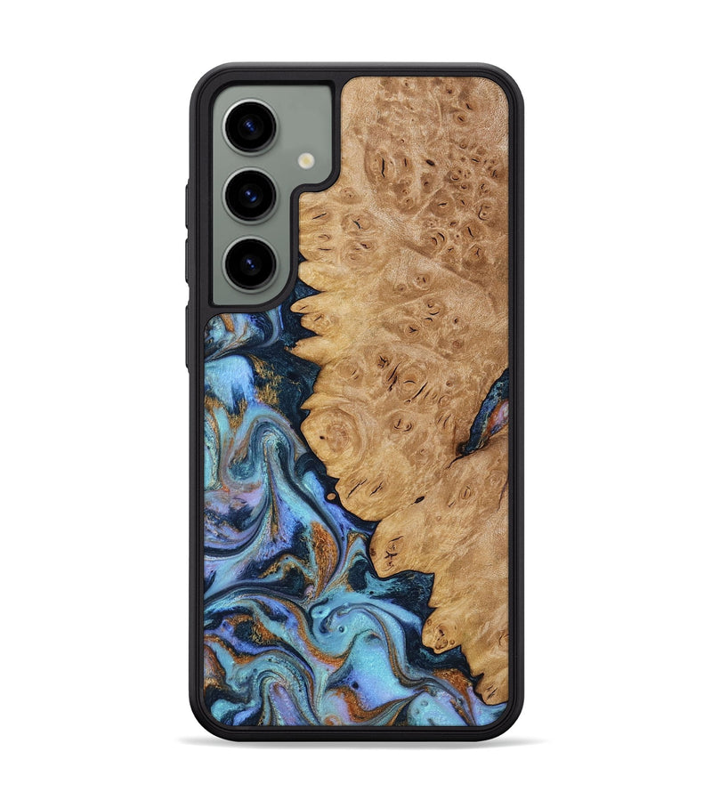 Galaxy S24 Plus Wood Phone Case - Wilda (Teal & Gold, 816646)
