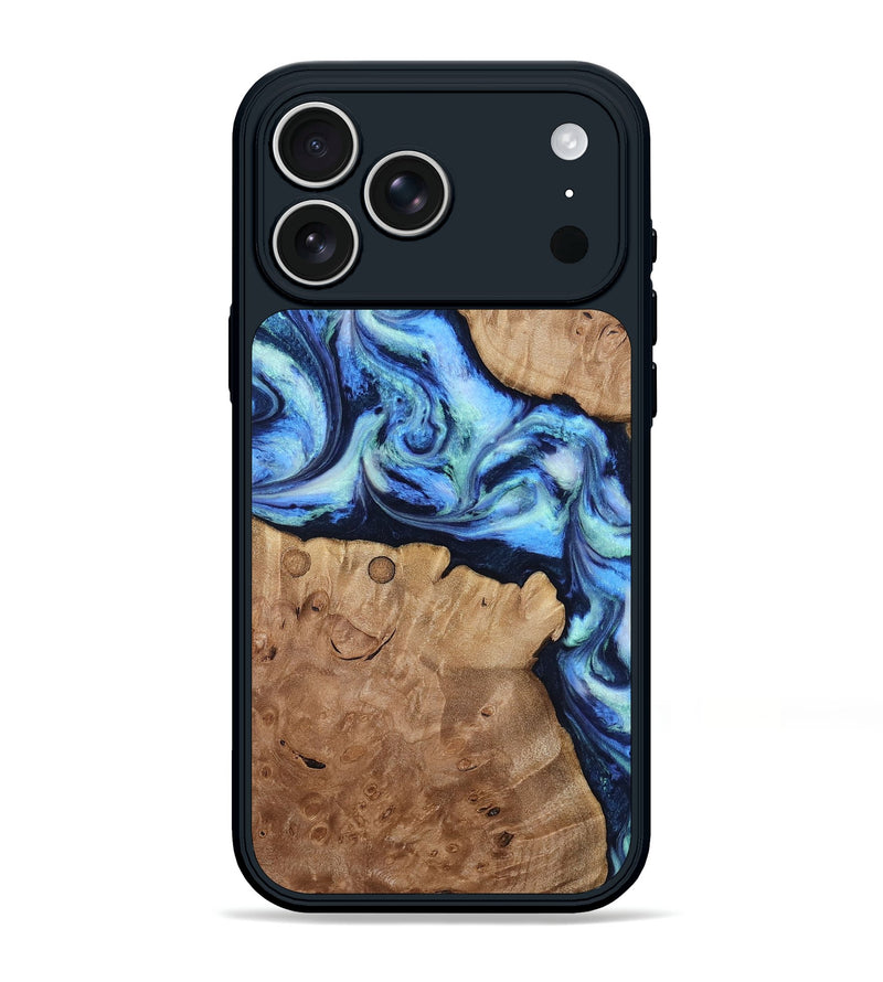 iPhone 17 Pro Max Wood Phone Case - Dorthy (Blue, 816676)