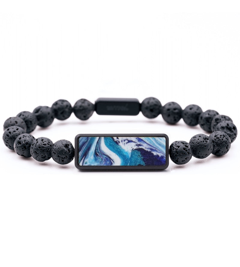 Lava Bead ResinArt Bracelet - Athena (Blue, 816784)
