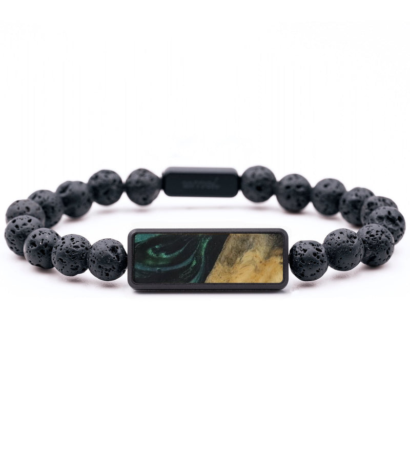 Lava Bead Wood Bracelet - Greyson (Green, 816812)
