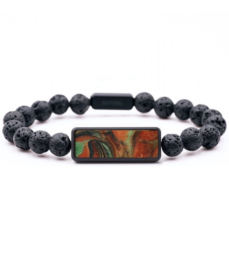 Lava Bead ResinArt Bracelet - Trent (Green, 816825)