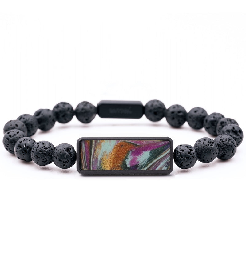Lava Bead ResinArt Bracelet - Ira (Green, 816842)