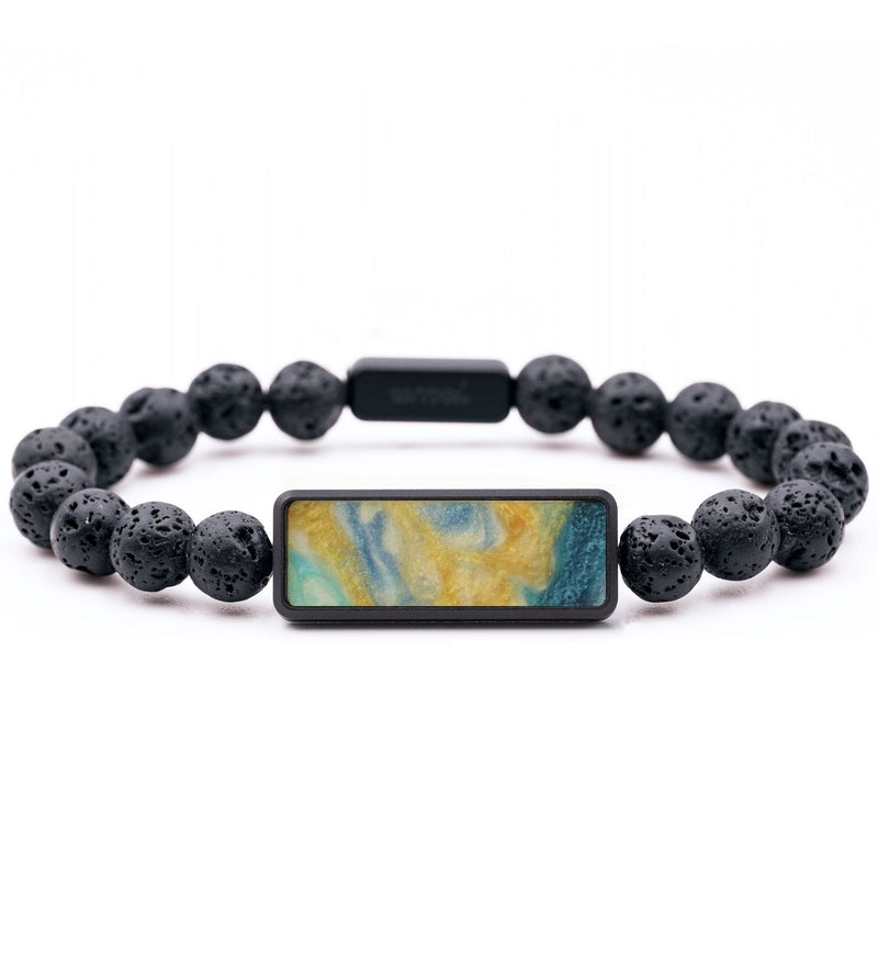 Lava Bead ResinArt Bracelet - Wilson (Teal & Gold, 816850)