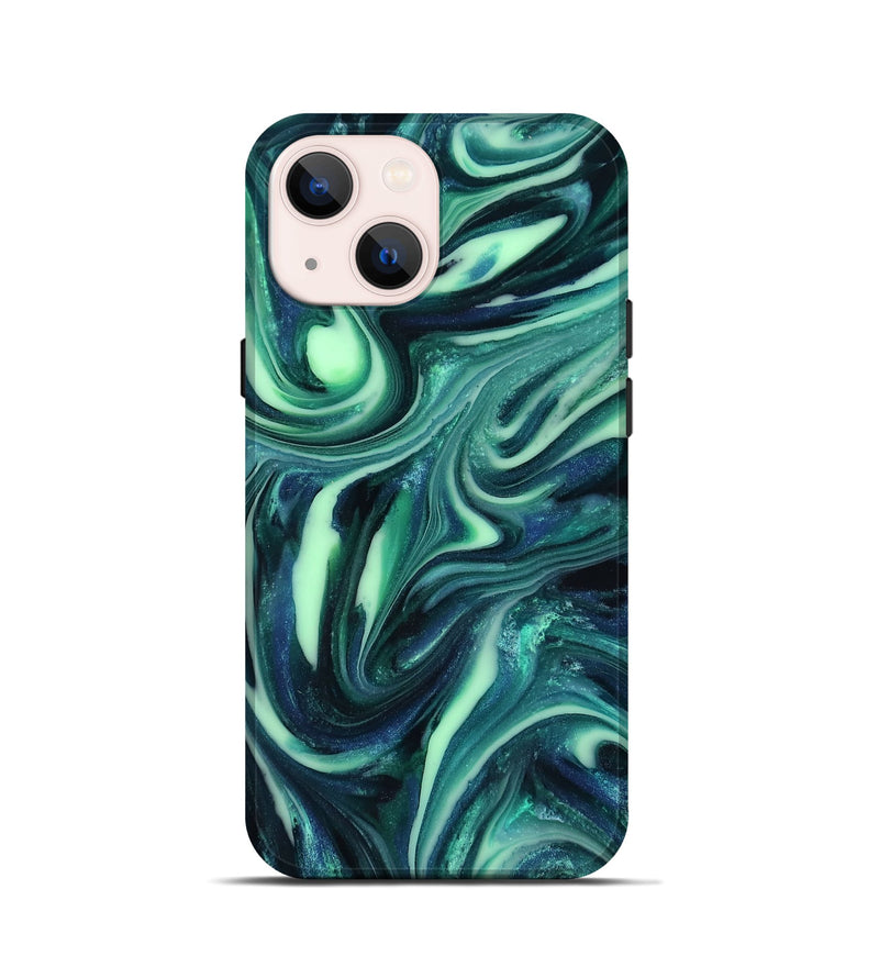 iPhone 13 mini ResinArt Live Edge Phone Case - Abbey (Green, 816866)