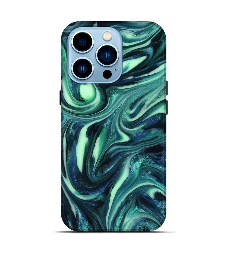 iPhone 14 Pro ResinArt Live Edge Phone Case - Abbey (Green, 816866)