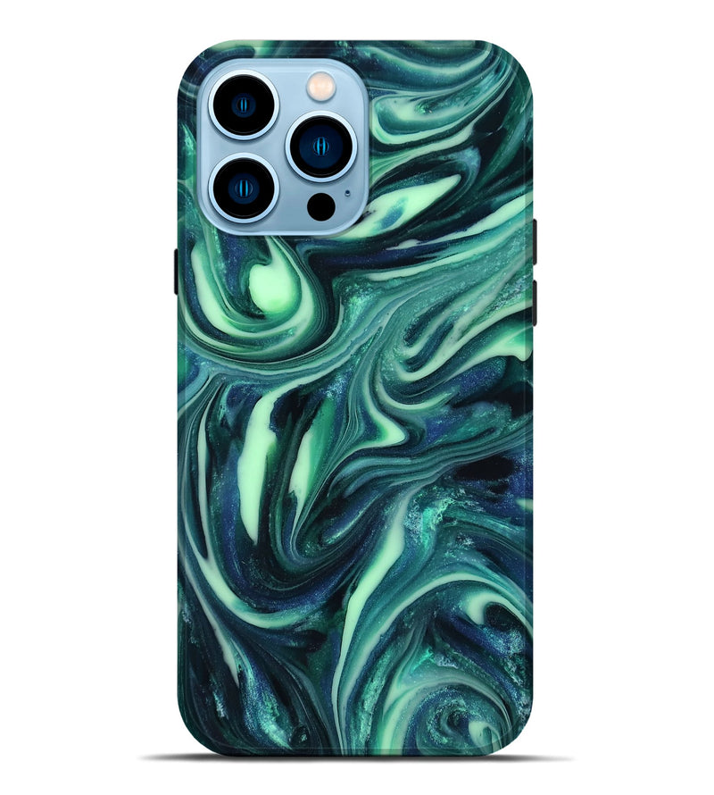 iPhone 14 Pro Max ResinArt Live Edge Phone Case - Abbey (Green, 816866)