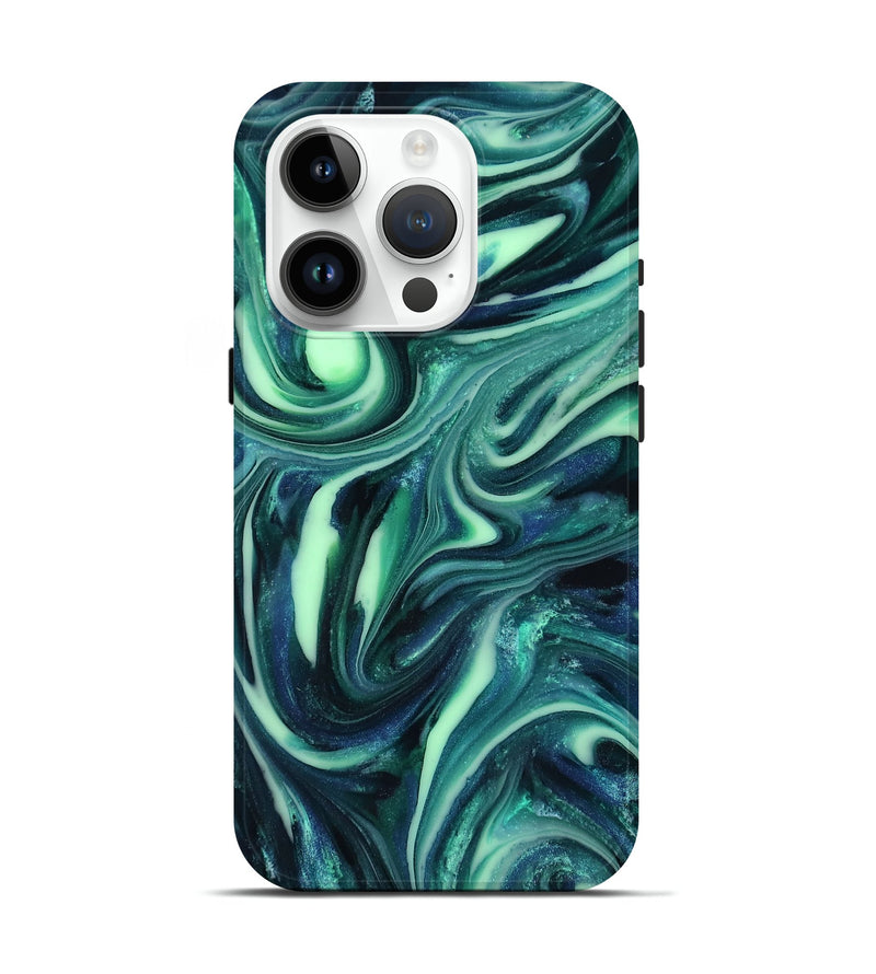 iPhone 15 Pro ResinArt Live Edge Phone Case - Abbey (Green, 816866)