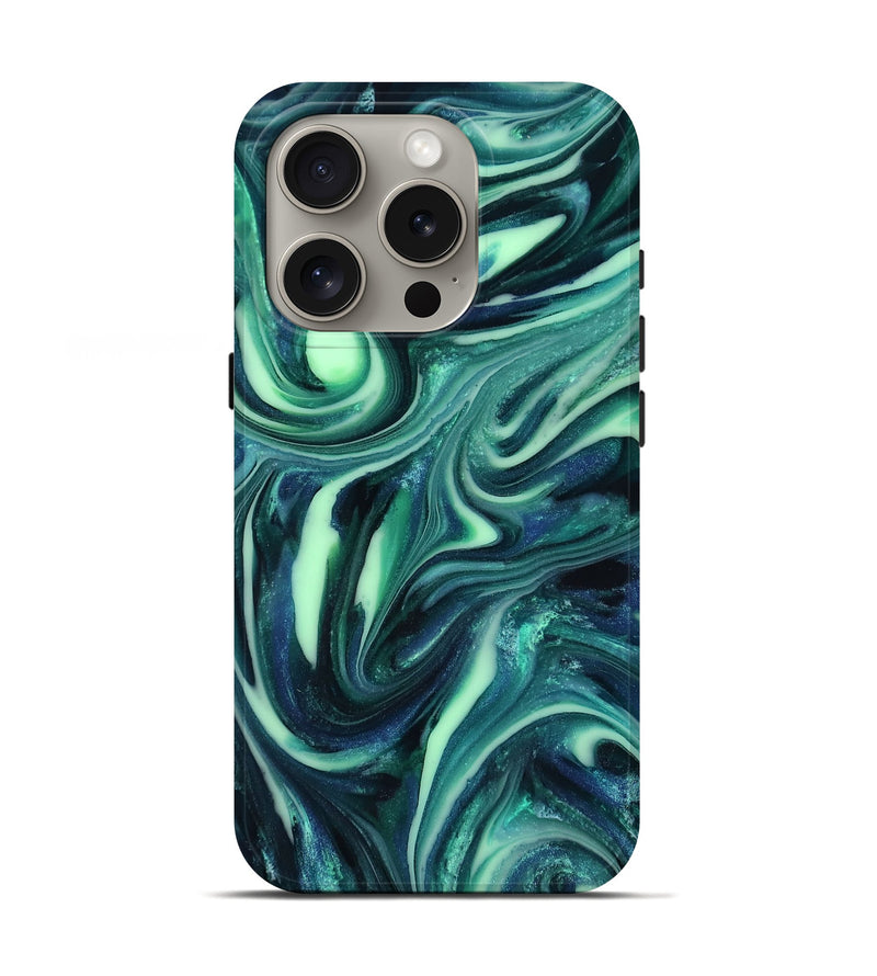 iPhone 16 Pro ResinArt Live Edge Phone Case - Abbey (Green, 816866)