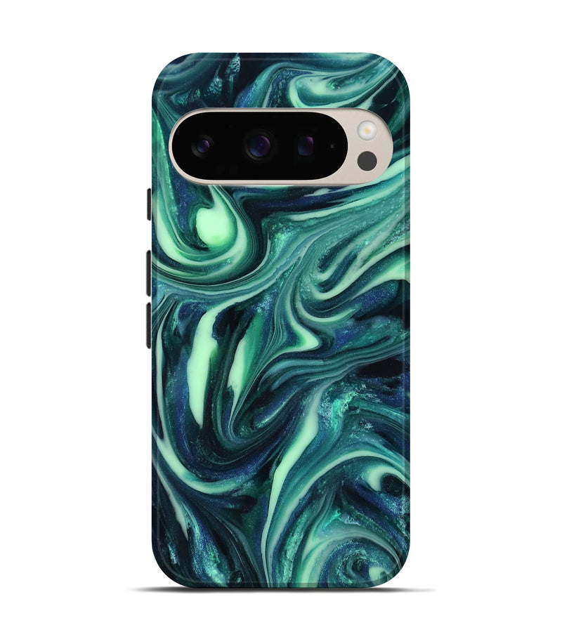 Pixel 10 ResinArt Live Edge Phone Case - Abbey (Green, 816866)