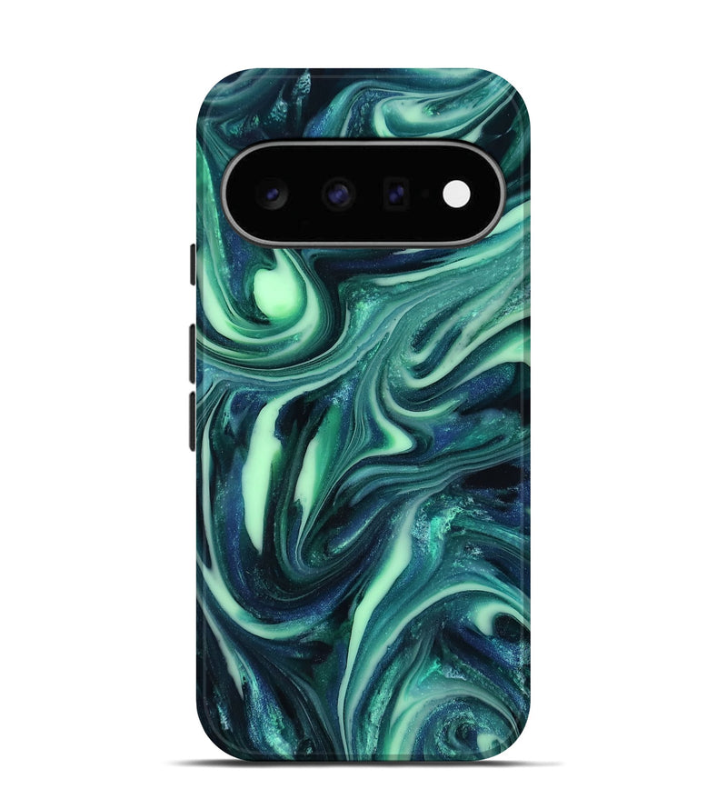 Pixel 11 ResinArt Live Edge Phone Case - Abbey (Green, 816866)