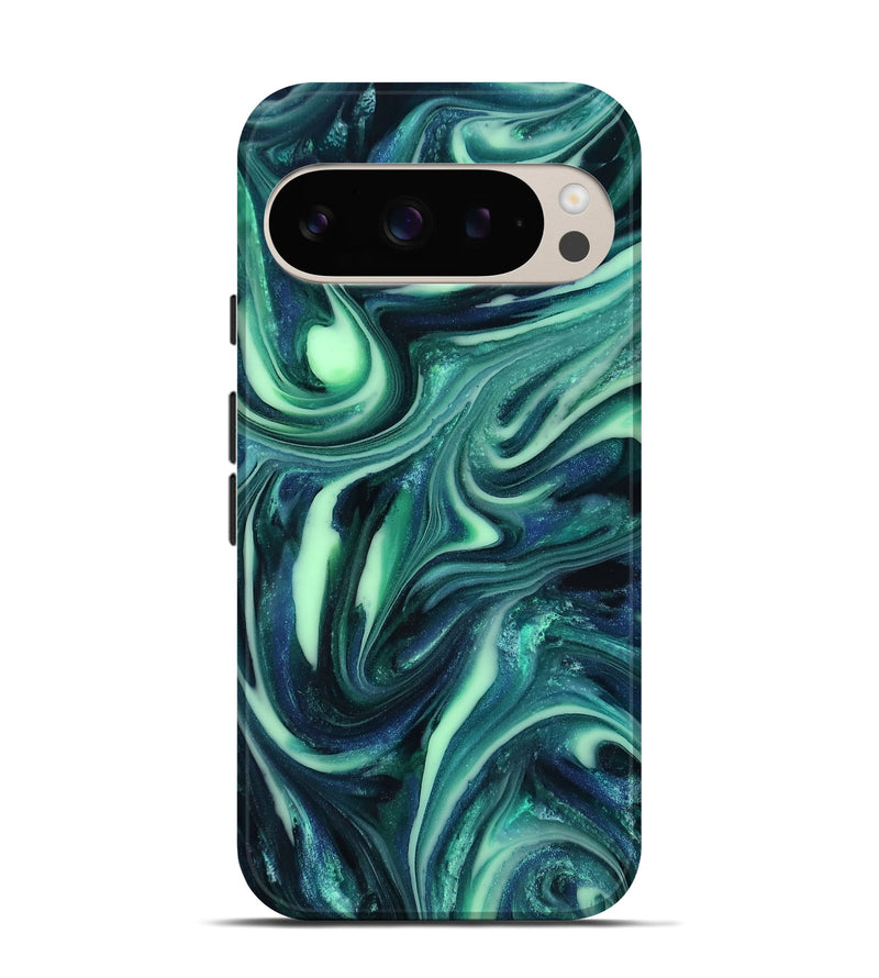 Pixel 9 ResinArt Live Edge Phone Case - Abbey (Green, 816866)