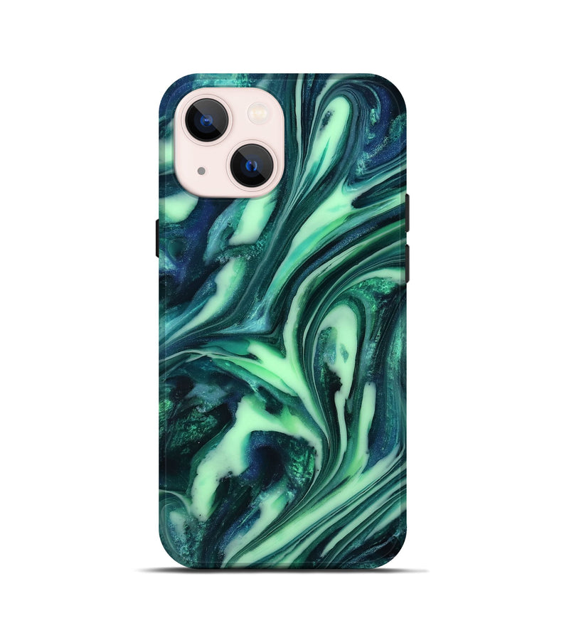 iPhone 13 mini ResinArt Live Edge Phone Case - Tony (Green, 816867)