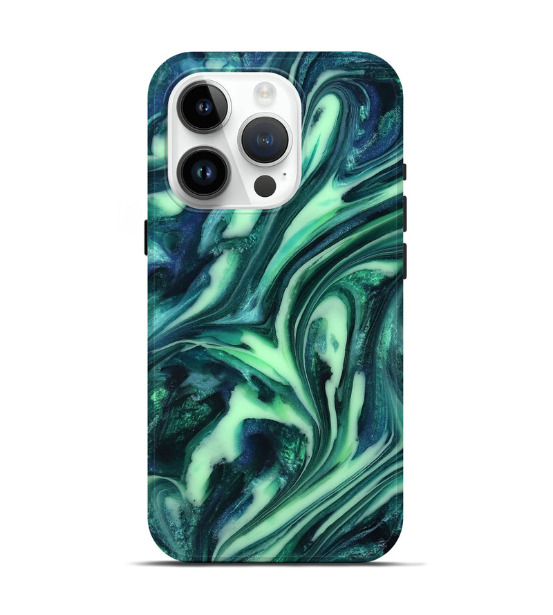 iPhone 15 Pro ResinArt Live Edge Phone Case - Tony (Green, 816867)