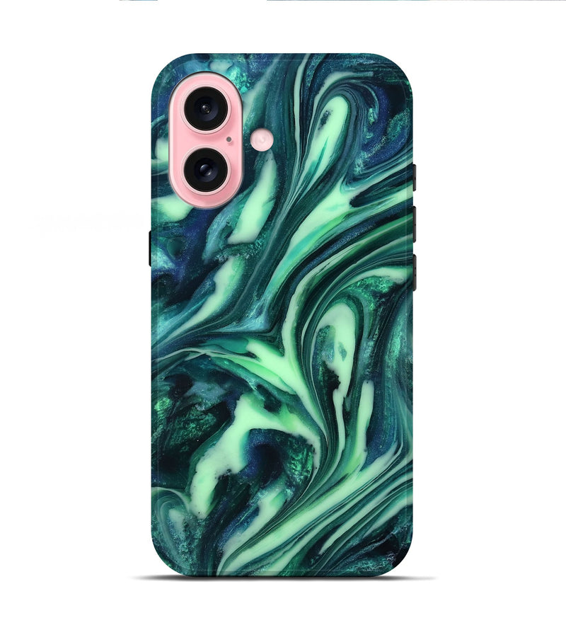 iPhone 16 ResinArt Live Edge Phone Case - Tony (Green, 816867)