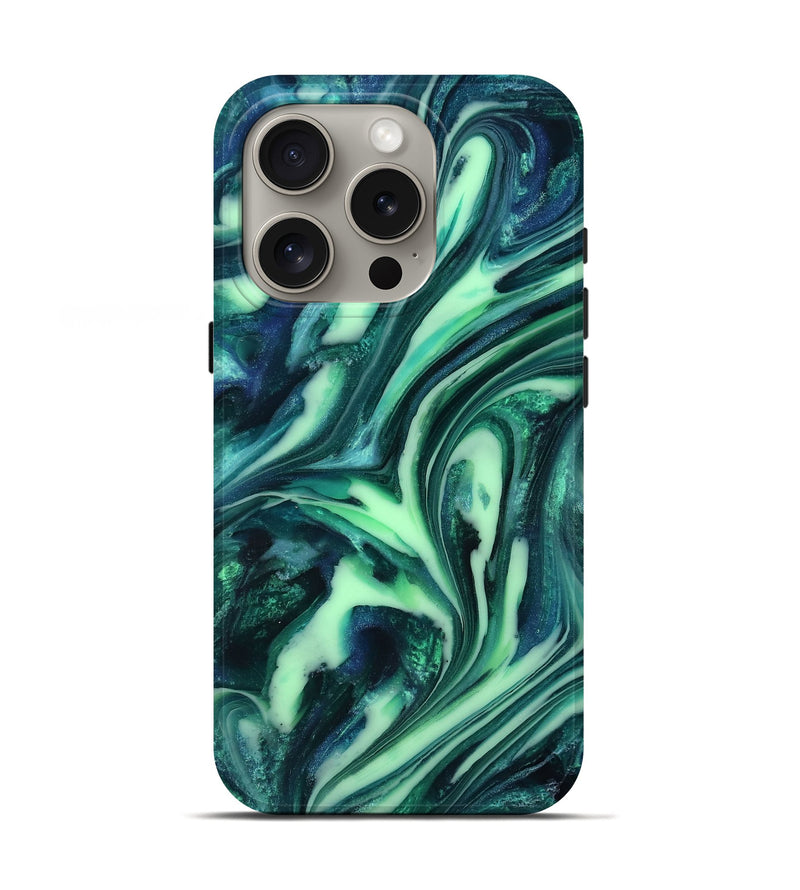 iPhone 16 Pro ResinArt Live Edge Phone Case - Tony (Green, 816867)