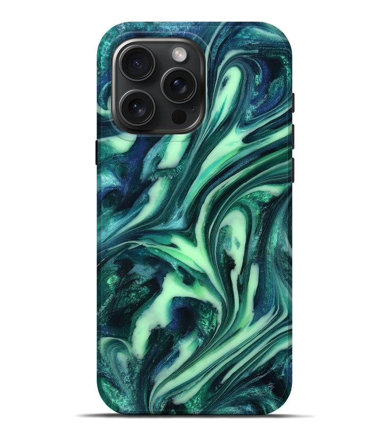 iPhone 16 Pro Max ResinArt Live Edge Phone Case - Tony (Green, 816867)