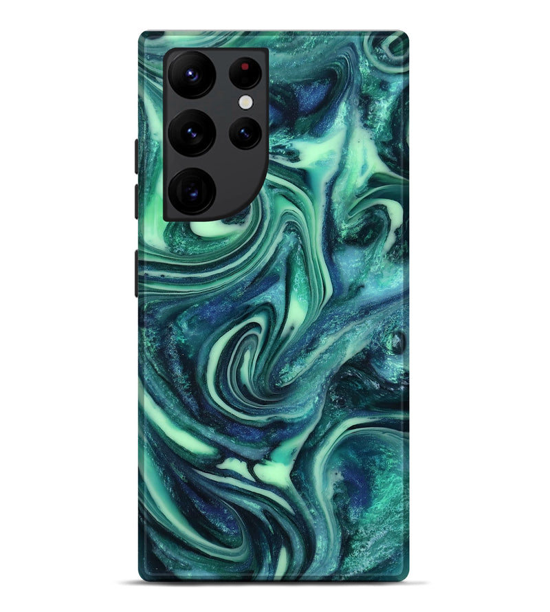 Galaxy S22 Ultra ResinArt Live Edge Phone Case - Cheryl (Green, 816868)