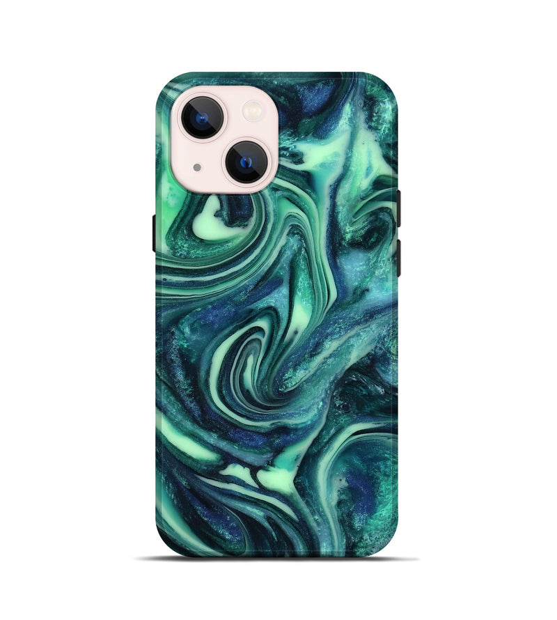 iPhone 13 mini ResinArt Live Edge Phone Case - Cheryl (Green, 816868)