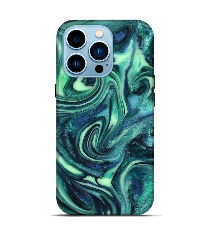 iPhone 14 Pro ResinArt Live Edge Phone Case - Cheryl (Green, 816868)