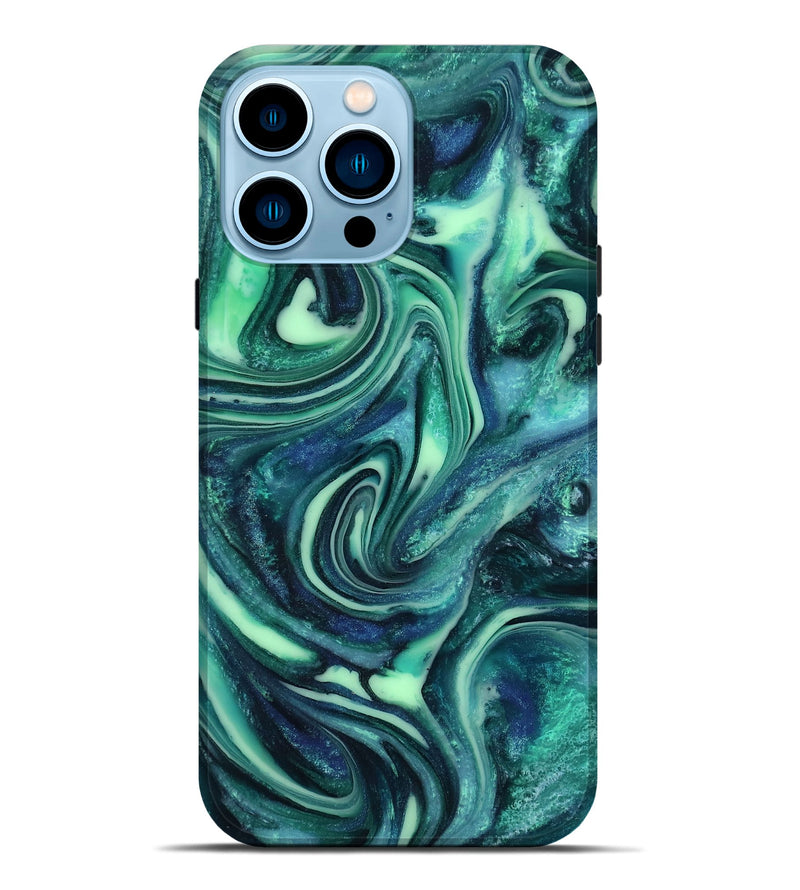 iPhone 14 Pro Max ResinArt Live Edge Phone Case - Cheryl (Green, 816868)