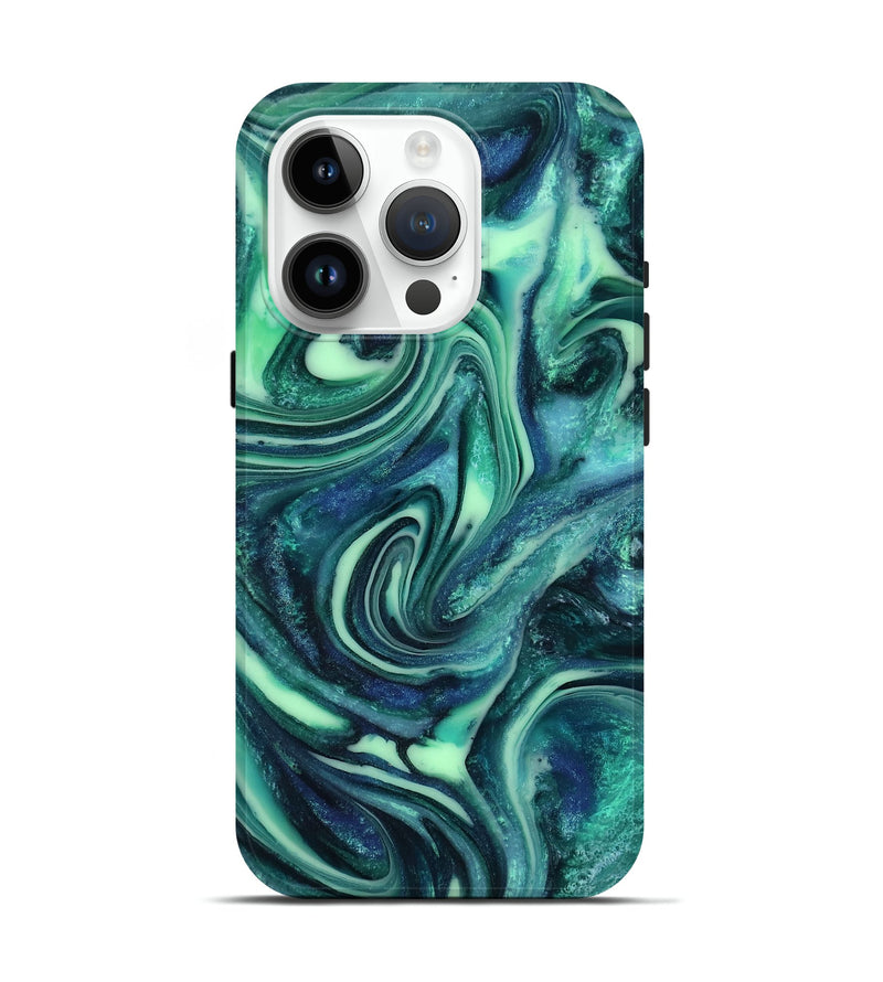 iPhone 15 Pro ResinArt Live Edge Phone Case - Cheryl (Green, 816868)