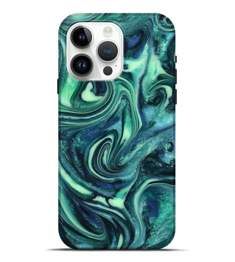 iPhone 15 Pro Max ResinArt Live Edge Phone Case - Cheryl (Green, 816868)