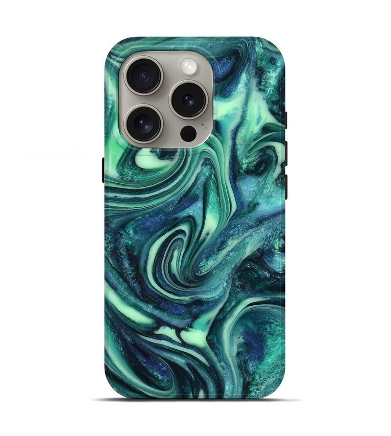 iPhone 16 Pro ResinArt Live Edge Phone Case - Cheryl (Green, 816868)