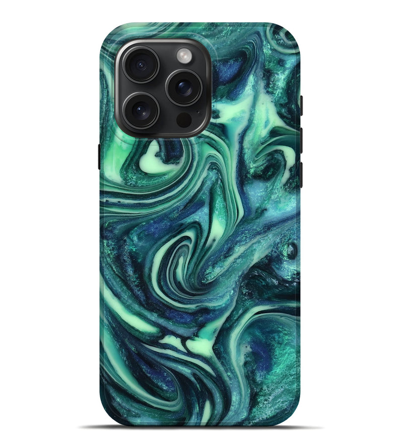 iPhone 16 Pro Max ResinArt Live Edge Phone Case - Cheryl (Green, 816868)