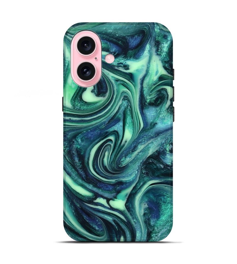 iPhone 17 ResinArt Live Edge Phone Case - Cheryl (Green, 816868)
