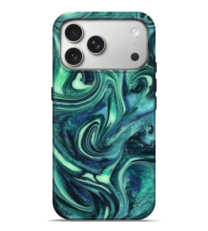 iPhone 17 Pro Max ResinArt Live Edge Phone Case - Cheryl (Green, 816868)